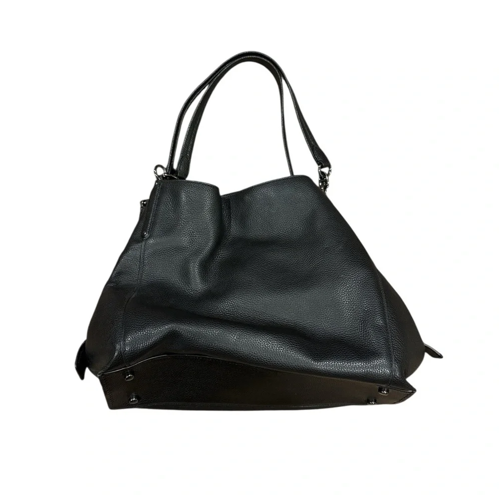 Coach Elegant Black Leather Tote Bag - Picture 4 of 7